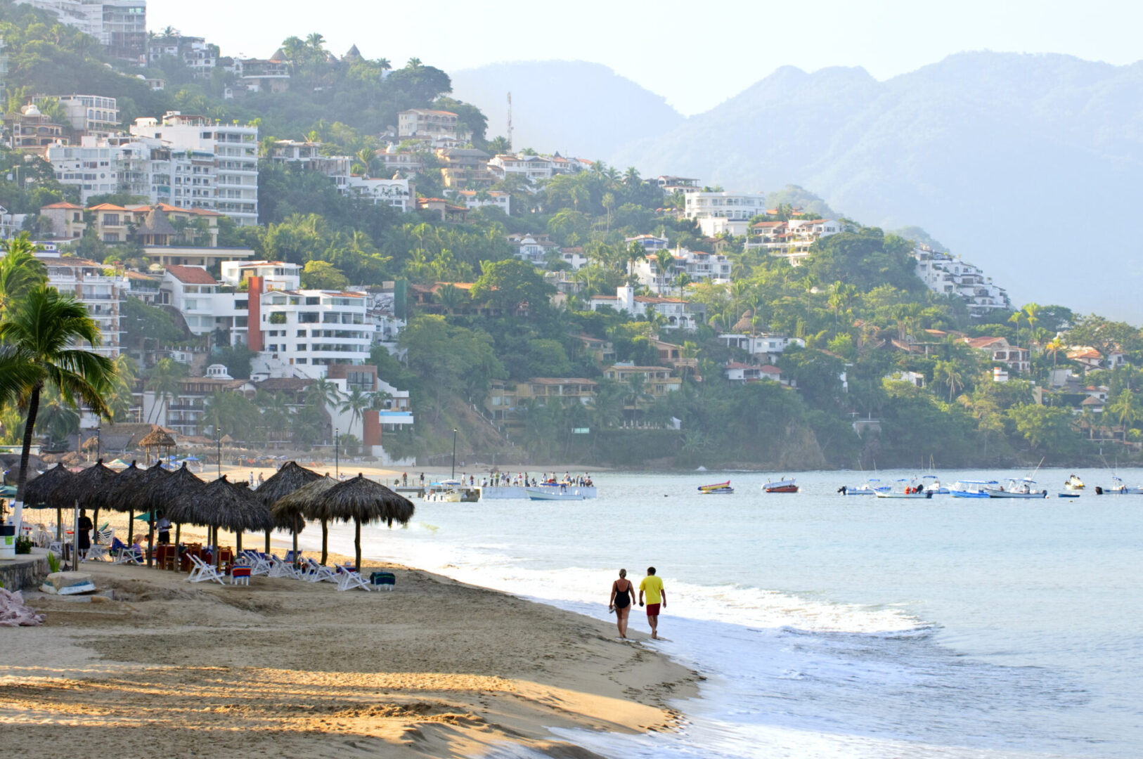 Morning beach and ocean in Puerto Vallarta, Mexico